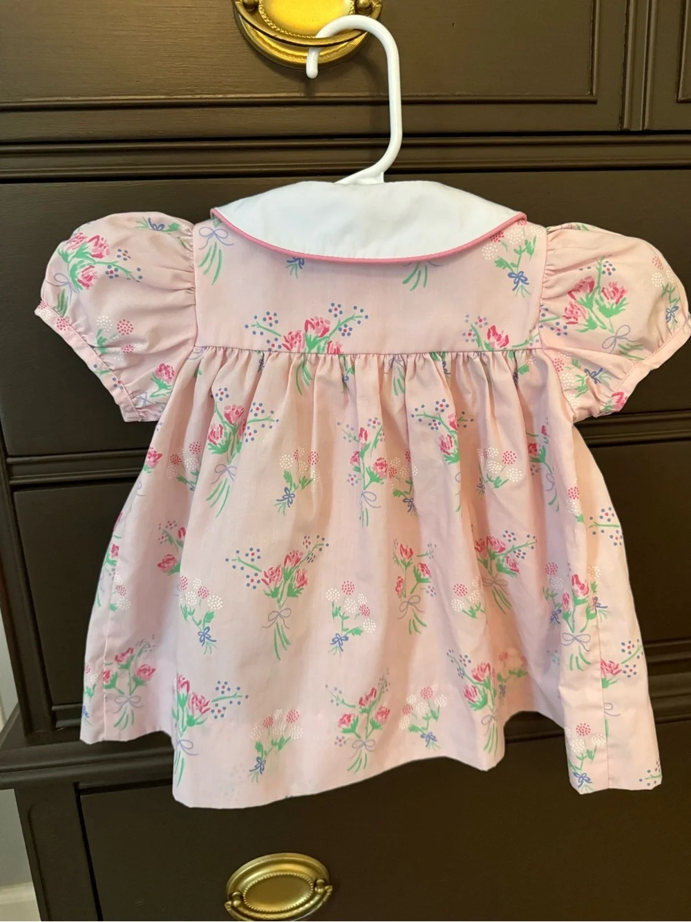 The Beaufort Bonnet Company Pink Floral Peter Pan Collar Dress